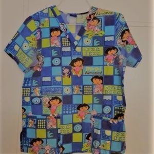 Dora the Explorer Scrub Tops Scrubs Size Small